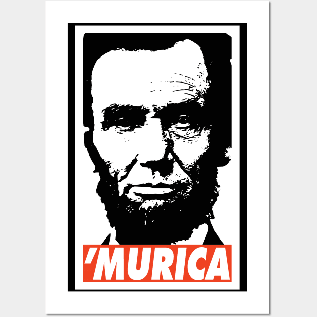 Abraham Lincoln Murica Wall Art by Nerd_art